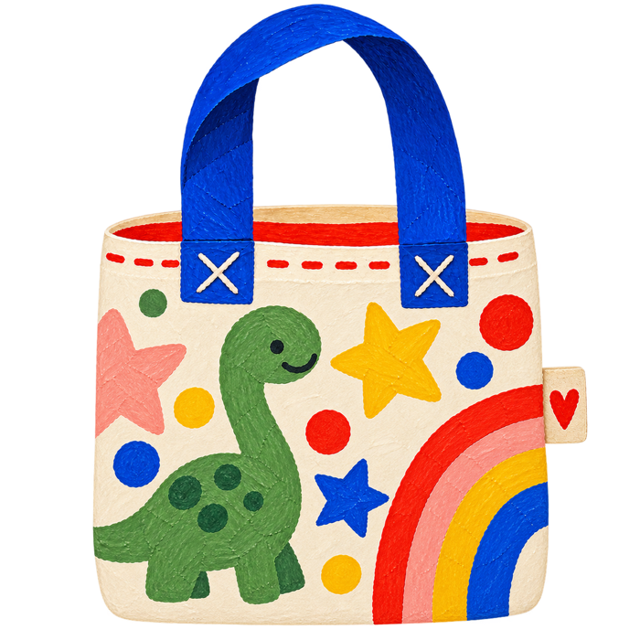 Party bag with a dinosaur